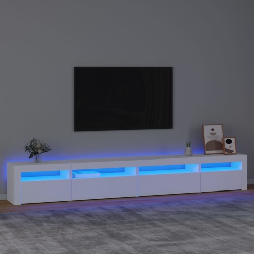 Mobile Porta TV con Luci LED Bianco 270x35x40 cm