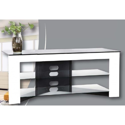 Mobiletto porta TV moderno in legno e cristallo Trix