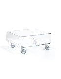 Carrello tavolino porta tv in plexiglass trasparente Andy 1