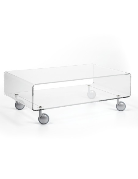 Carrello tavolino in plexiglass Andy 2 per soggiorno