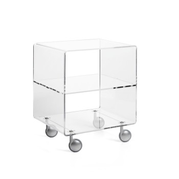Carrello tavolino porta tv in metacrilato trasparente Andy 3