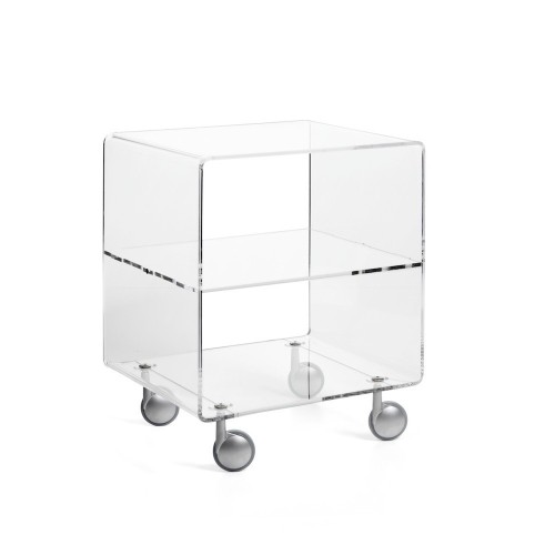 Carrello tavolino porta tv in metacrilato trasparente Andy 3