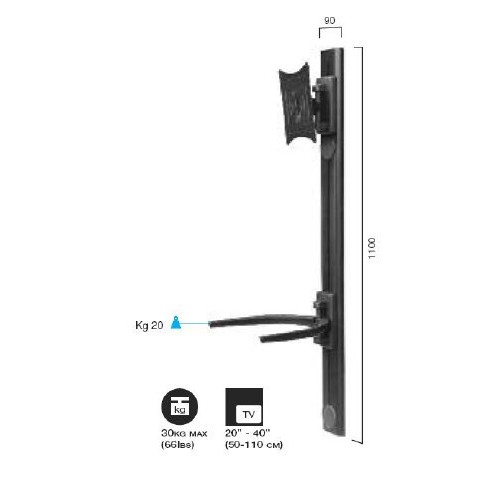 SupTV2 supporto fisso a muro per tv fino a 40"