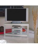 Mobiletto porta TV in alluminio e cristallo Extra 130