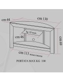 Mobiletto porta TV in alluminio e cristallo Extra 130