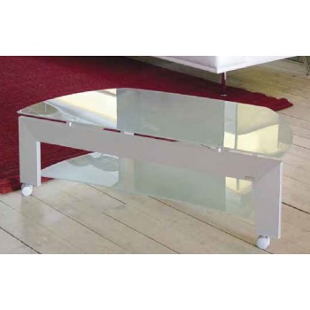 Carrello porta televisione in alluminio e cristallo L100 cm Coleman 2