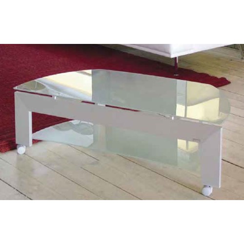 Carrello porta televisione in alluminio e cristallo L100 cm Coleman
