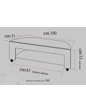 Carrello porta televisione in alluminio e cristallo L100 cm Coleman