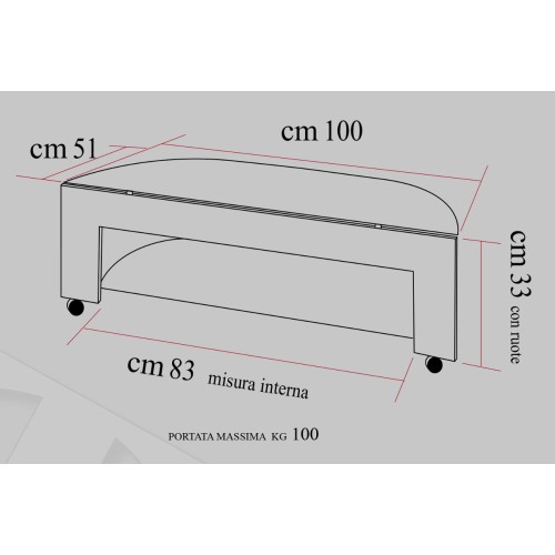 Carrello porta televisione in alluminio e cristallo L100 cm Coleman
