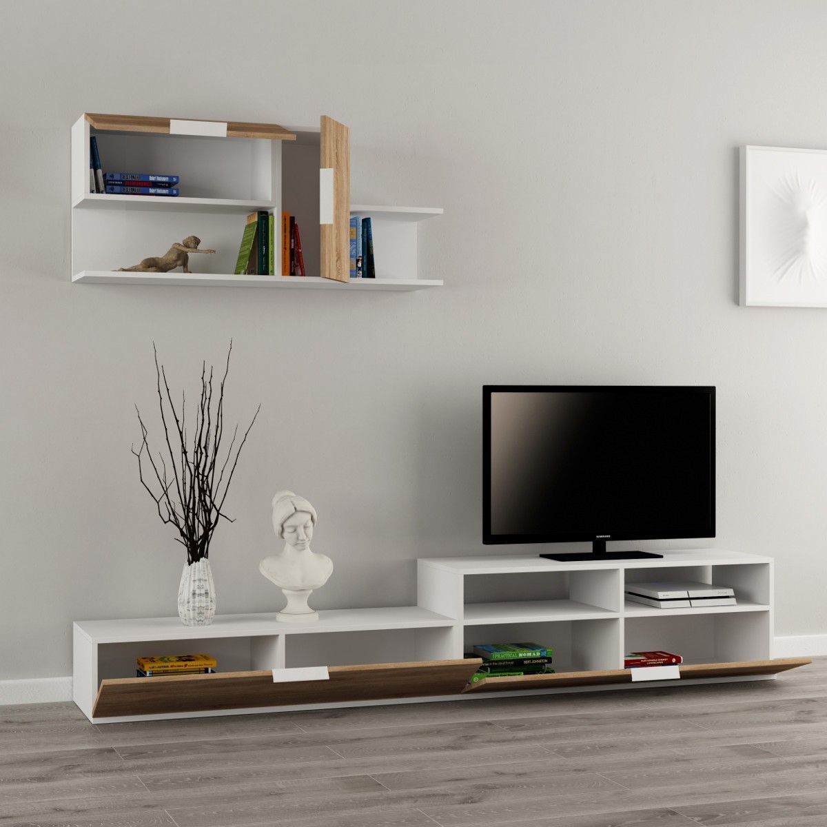 Adair parete attrezzata in legno melaminico design moderno Adair parete attrezzata in legno melaminico design moderno