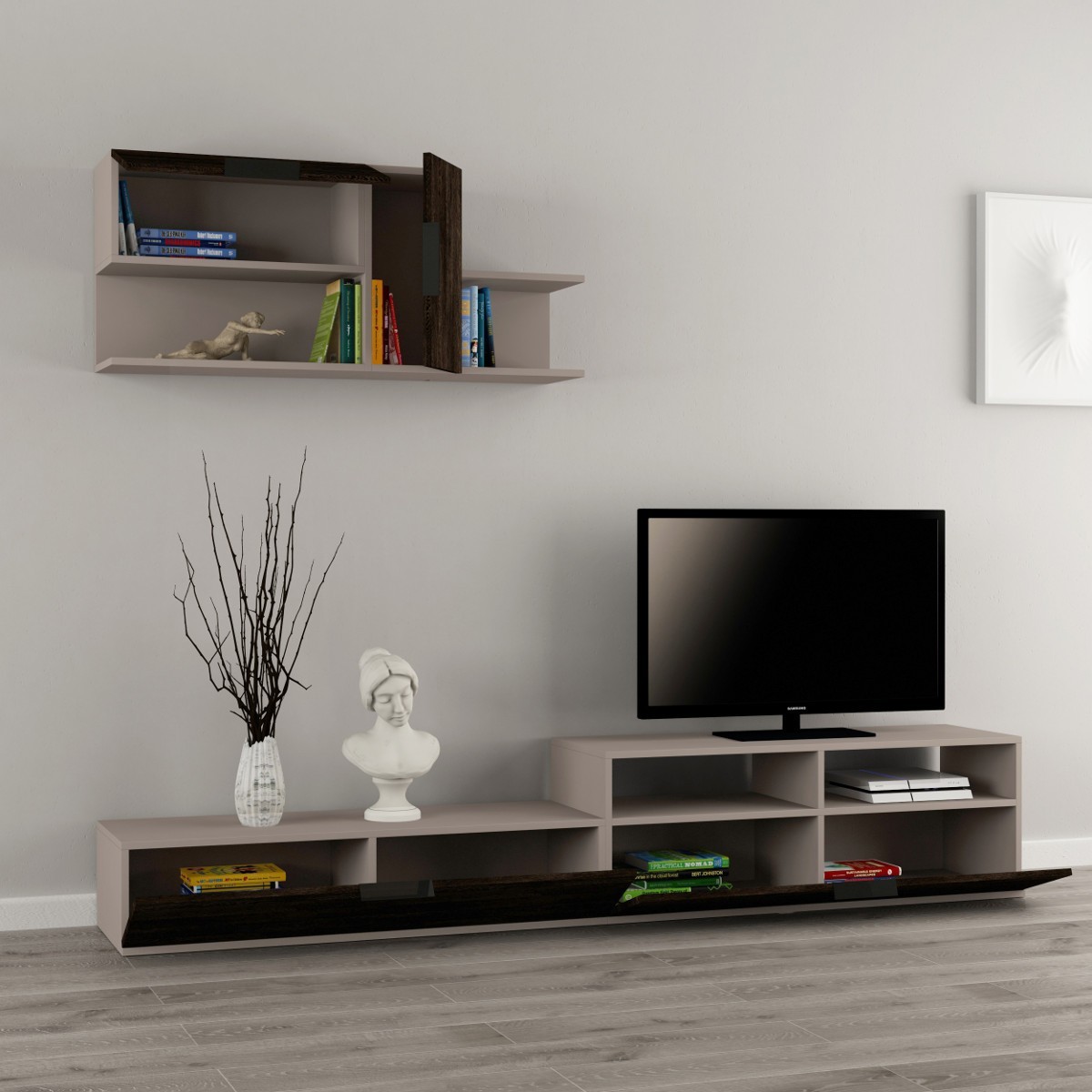 Adair parete attrezzata in legno melaminico design moderno Adair parete attrezzata in legno melaminico design moderno