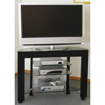 Carrellino TV LCD/LED in alluminio e vetro 100 cm Clapton