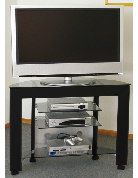 Carrellino TV LCD LED Clapton in alluminio e vetro 100 cm
