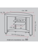 Carrellino TV LCD/LED in alluminio e vetro 100 cm Clapton