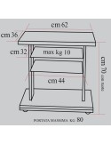 Porta TV con ruote in legno alluminio e vetro Planet WG