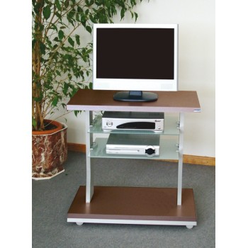 Porta TV con ruote in legno alluminio e vetro Planet WG