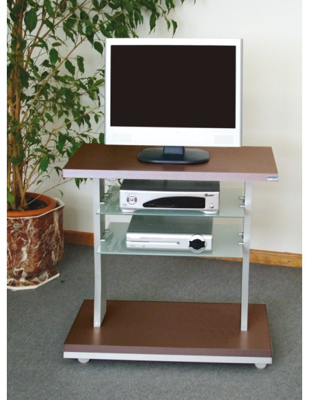 Porta TV con ruote Planet WG in alluminio e vetro