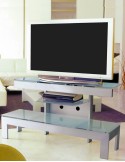 Mobiletto TV design moderno con 3 ripiani 130 cm Wilbur