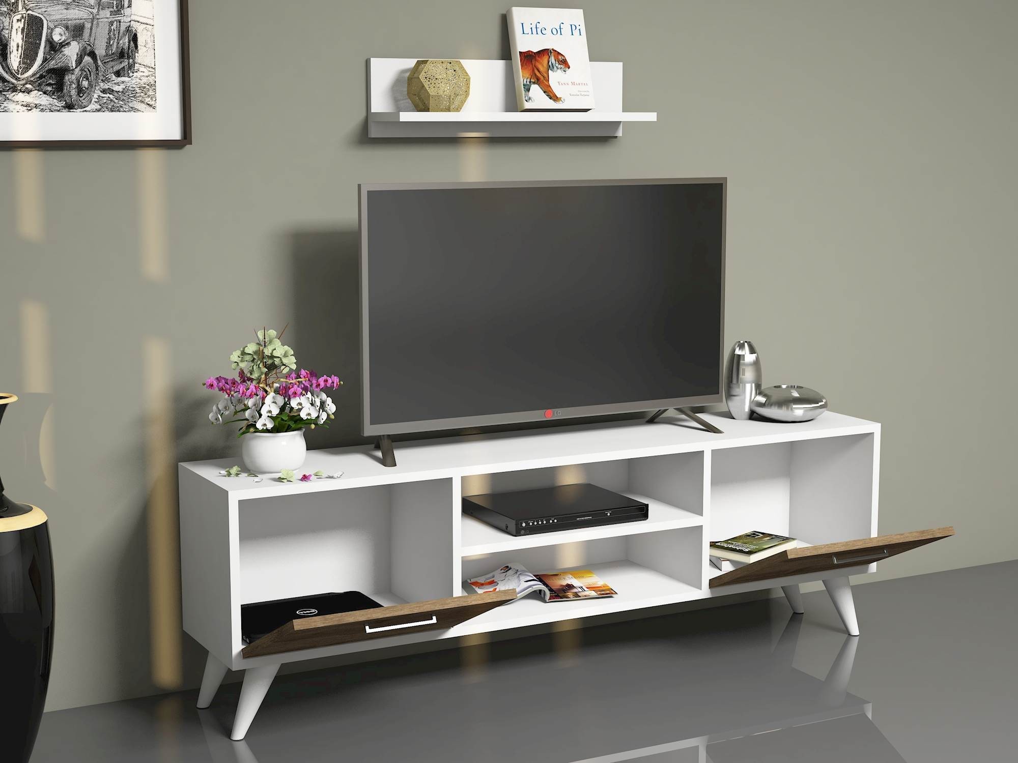 mobile attrezzato per tv