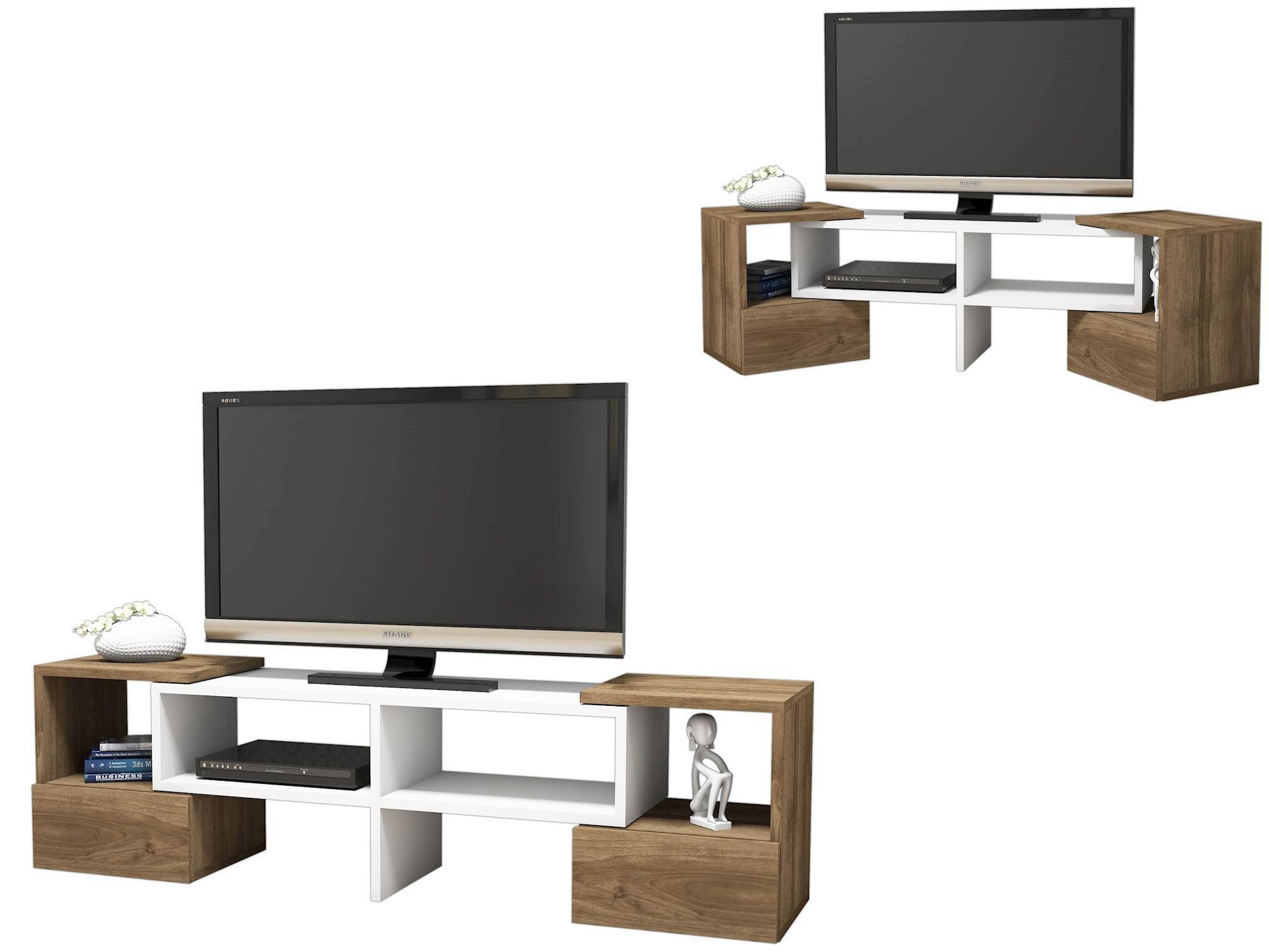 Mobile TV angolare per soggiorno in legno bianco Harrison Mobile TV angolare per soggiorno in legno bianco Harrison