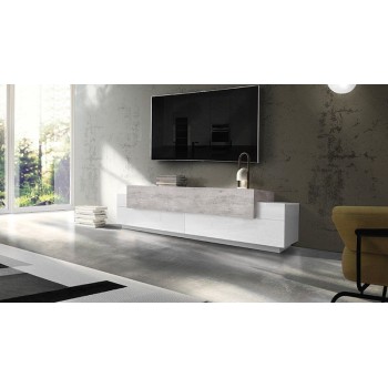 Mobile TV 200 cm laccato bianco Krisen Cement 2