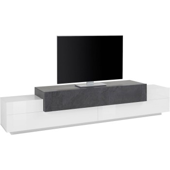 Mobile TV 240 cm laccato bianco Krisen Report 2