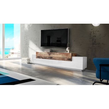 Mobile porta TV 240 cm in MDF laccato lucido Krisen Maple 2