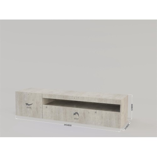 Porta TV in legno MDF Bandol 150 Cement