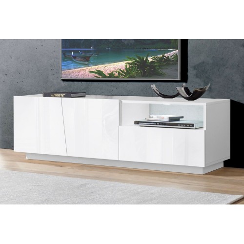 Madia porta TV design moderno Annabel 2A/1C/1V White