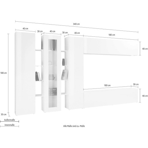Parete attrezzata moderna Brody A