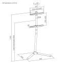 Piedistallo TV a pavimento Kirrien White per TV da 32-70"