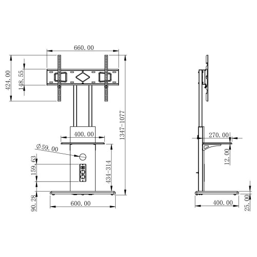 Supporto TV da pavimento Brad per LCD da 32 a 70 pollici