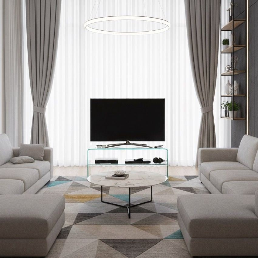 Mobile TV Trasparente In Vetro Temperato 140x40x40,5 Cm – Elegante E Pratico Per Soggiorno