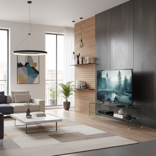 Mobile porta TV in cristallo curvato Fancy 130