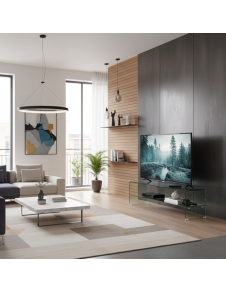 Mobile porta TV in cristallo curvato Fancy 130