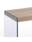 Porta televisore moderno in vetro e legno Asenzio 
