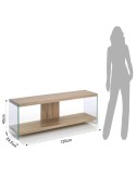 Porta televisore moderno in vetro e legno Asenzio 