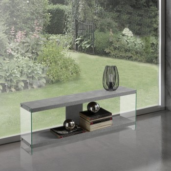 Mobiletto porta TV per soggiorno colore cemento Willerf