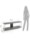 Mobiletto porta TV per soggiorno colore cemento Willerf