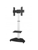 Carrello porta TV con ruote e mensola Agile Bianco
