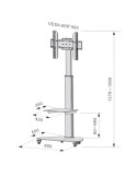 Carrello porta TV con ruote e mensola Agile Bianco