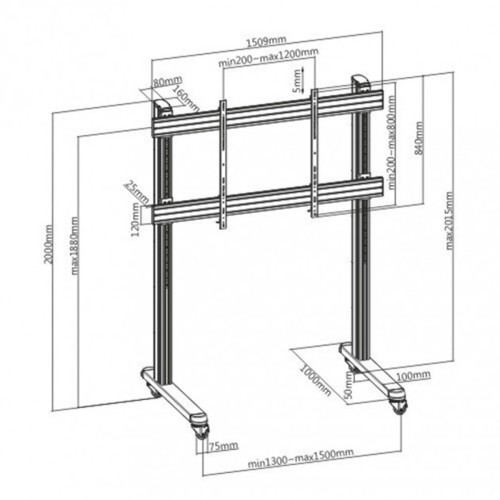 Carrello TV / Supporto da pavimento per TV fino a 120" Quettro