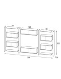 Parete attrezzata design moderno in vetro e laminato Byblos7
