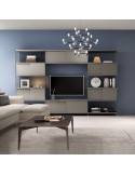 Parete attrezzata design moderno in vetro e laminato Byblos7