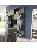 Parete attrezzata design moderno in vetro e laminato Byblos7