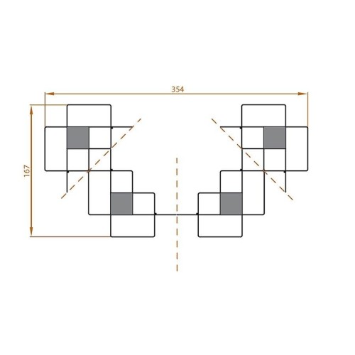 Parete attrezzata design moderno in acciaio Kreando