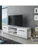 Mobile TV in legno bianco opaco/lucido 160 cm Gillian