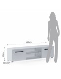 Mobile TV in legno bianco opaco/lucido 160 cm Gillian
