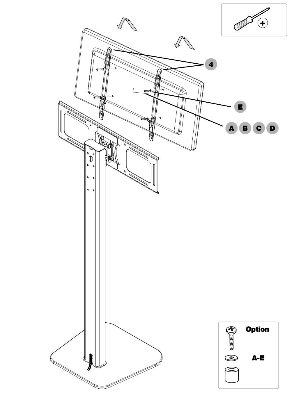 Supporto TV da Pavimento Nero Porta TV da Terra per 32-65 Pollici Verticale  Universale Altezza Regolabile Max VESA 600x400mm