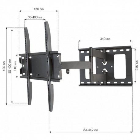 Braccio porta TV orientabile da 23 a 55 pollici Brax2